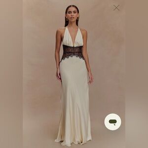 Meshki Dinah Lace And Satin Maxi Dress (S)